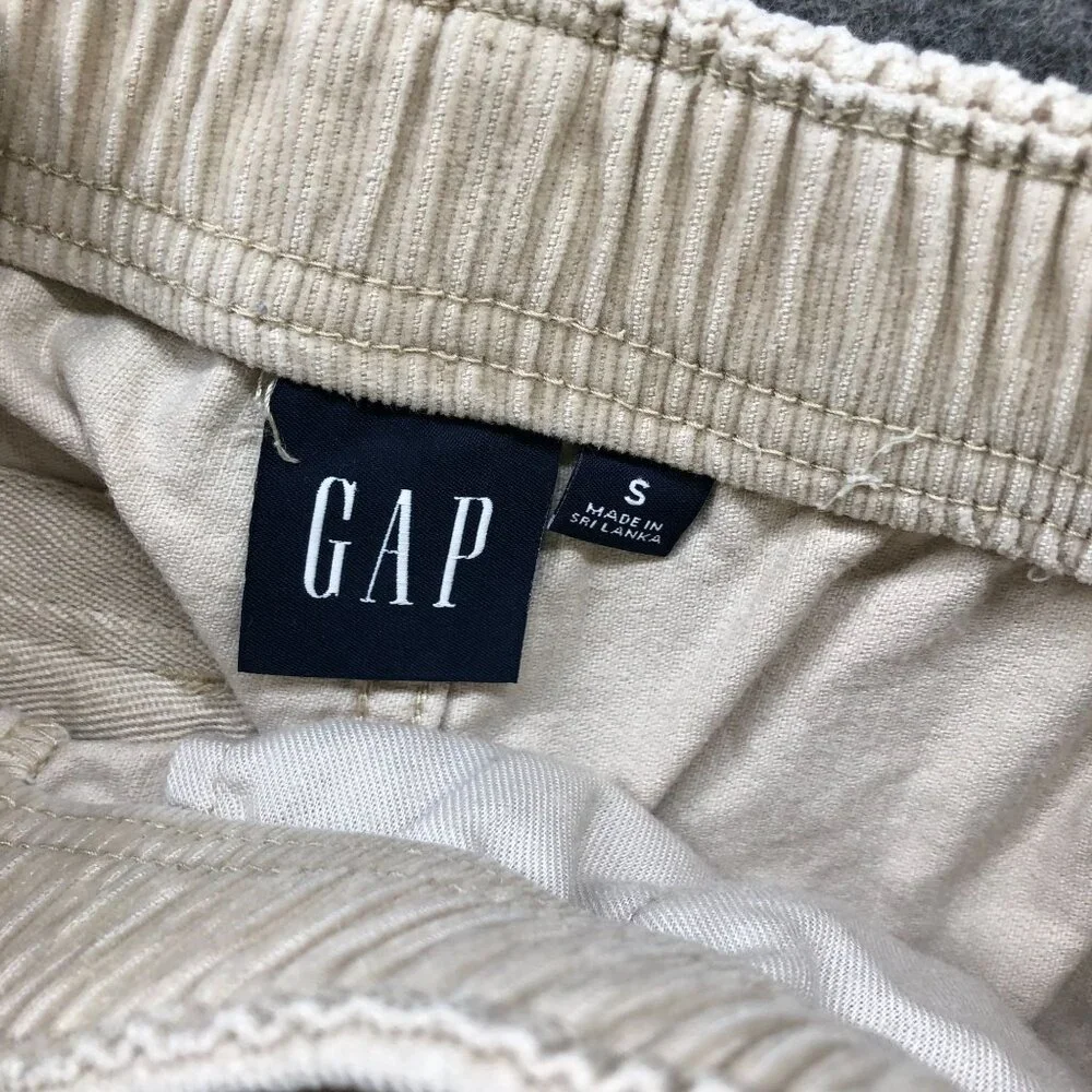 Gap Pull On Corduroy Shorts Mens S Beige Drawstring 7''‎ Inseam Relaxed